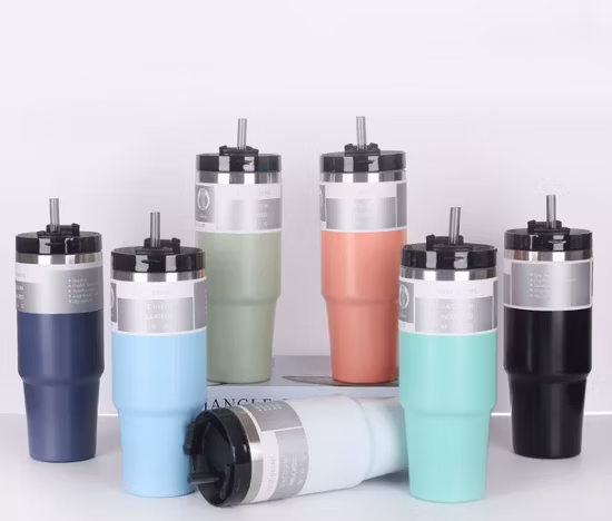 Stile caldo Vendita calda Thermos a doppia parete in acciaio inossidabile da 20 once Tazza sippy portatile semplice di grande capacità