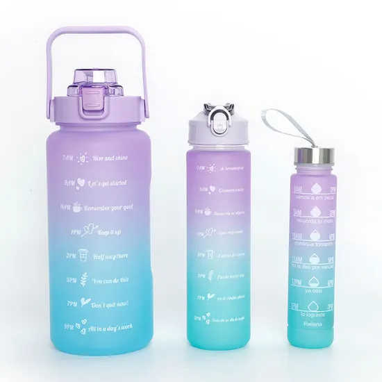 3PCS Outdoor Portable Plastic Cup Large Capacity Kettle 1200ml Sports Water Bottle