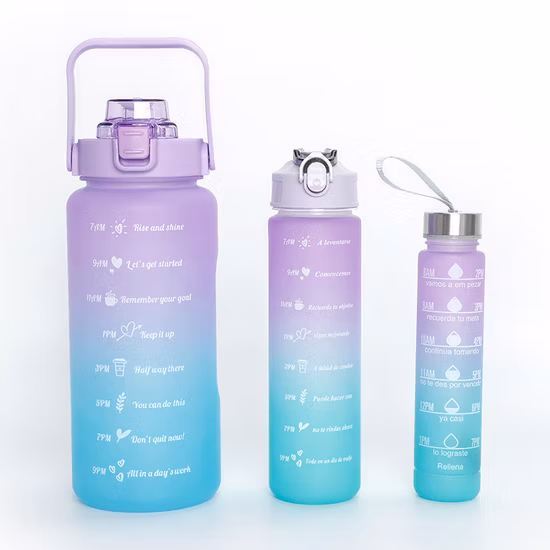 3PCS Outdoor Portable Plastic Cup Large Capacity Kettle 1200ml Sports Water Bottle